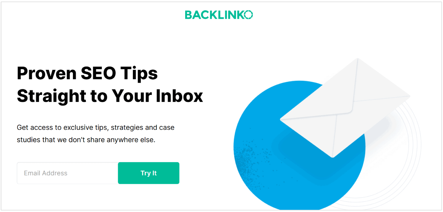 Inscripción al boletín SEO de Backlinko